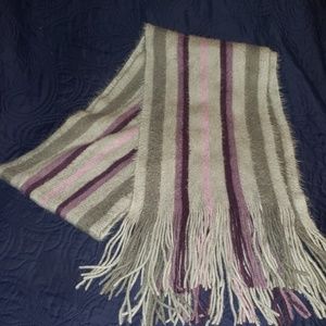 Gray/Purple/Pink Scarf with Tasseled Ends